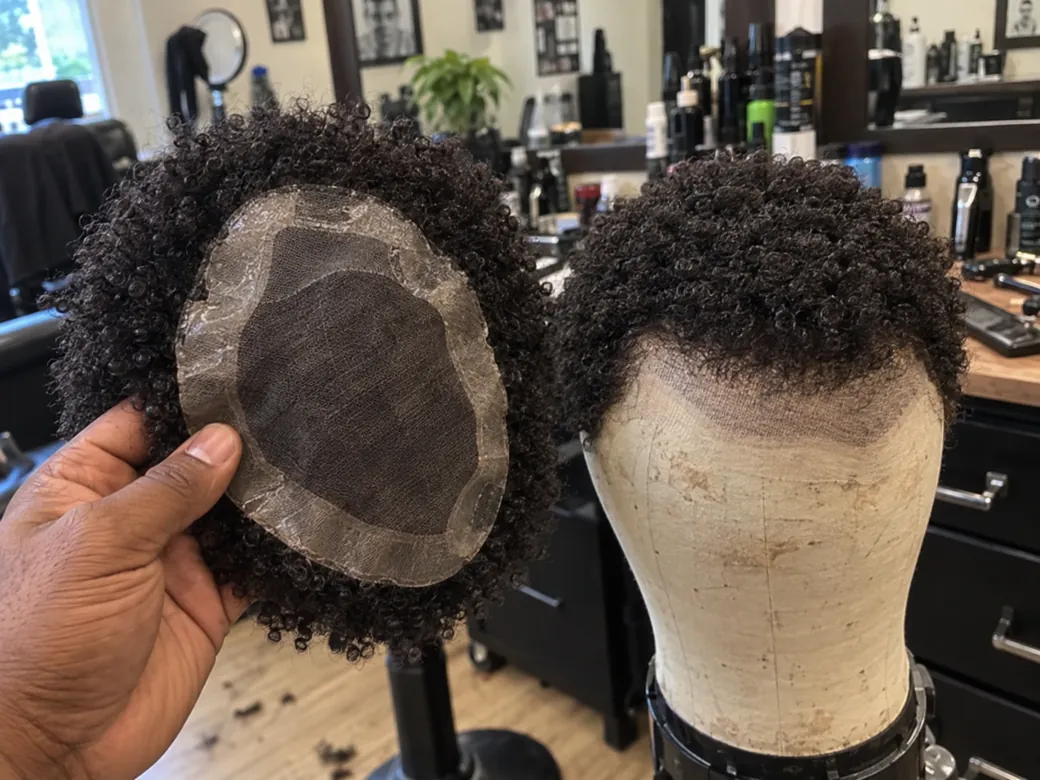 Prótesis masculina de cabello afro